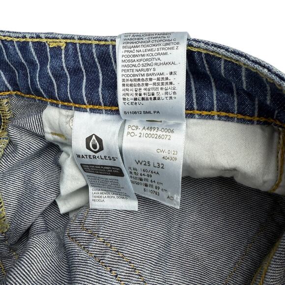 NWT LEVI'S Premium Noughties Bootcut Pinstripe Denim Jean Low Rise Y2K Sz 25 - Picture 6 of 8